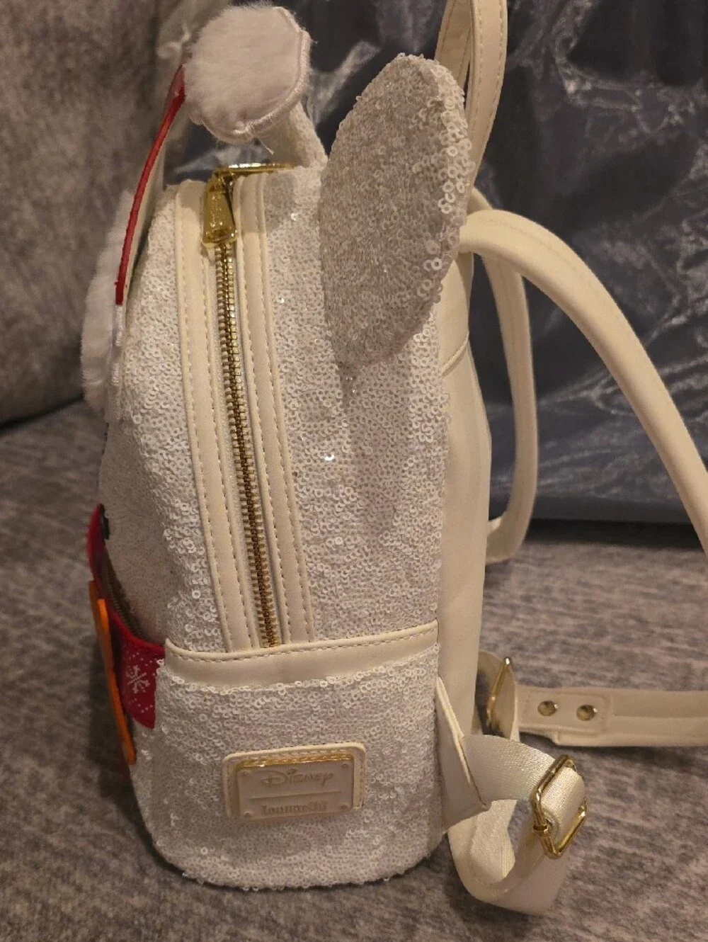 Loungefly Disney Mickey White & Red Snowman Kids Backpack and Wallet Set NWOT